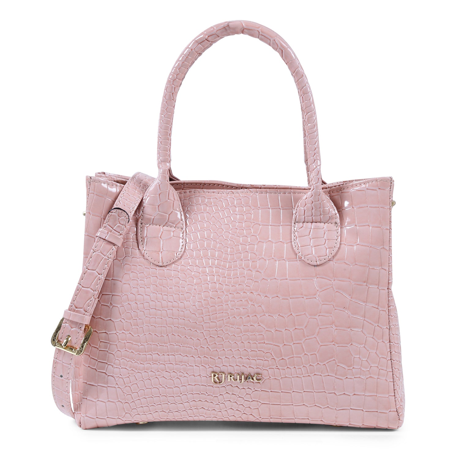 The pink embossed tote bag.
