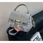 Grey Leafy Sling Bag