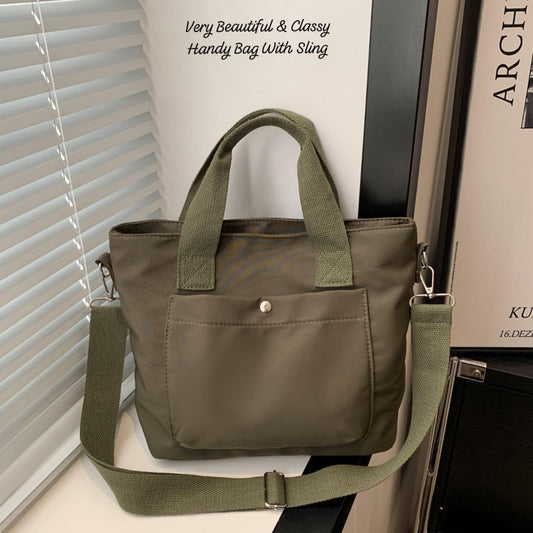 Green Nori Canvas Shoulder Bag