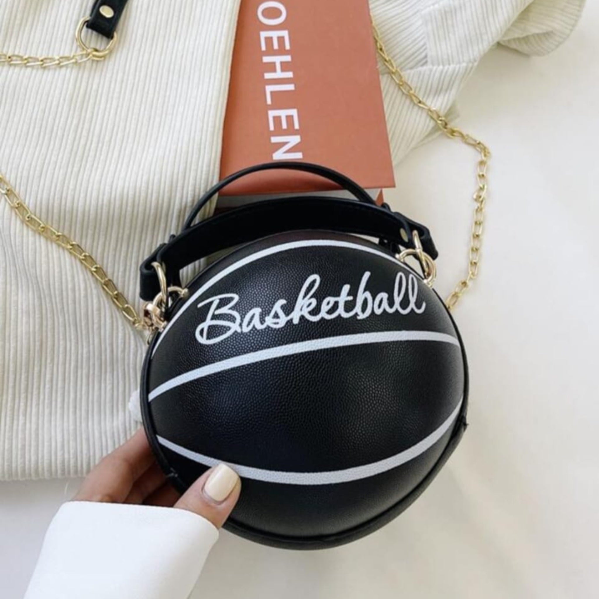 Black Basketball Sling Bag