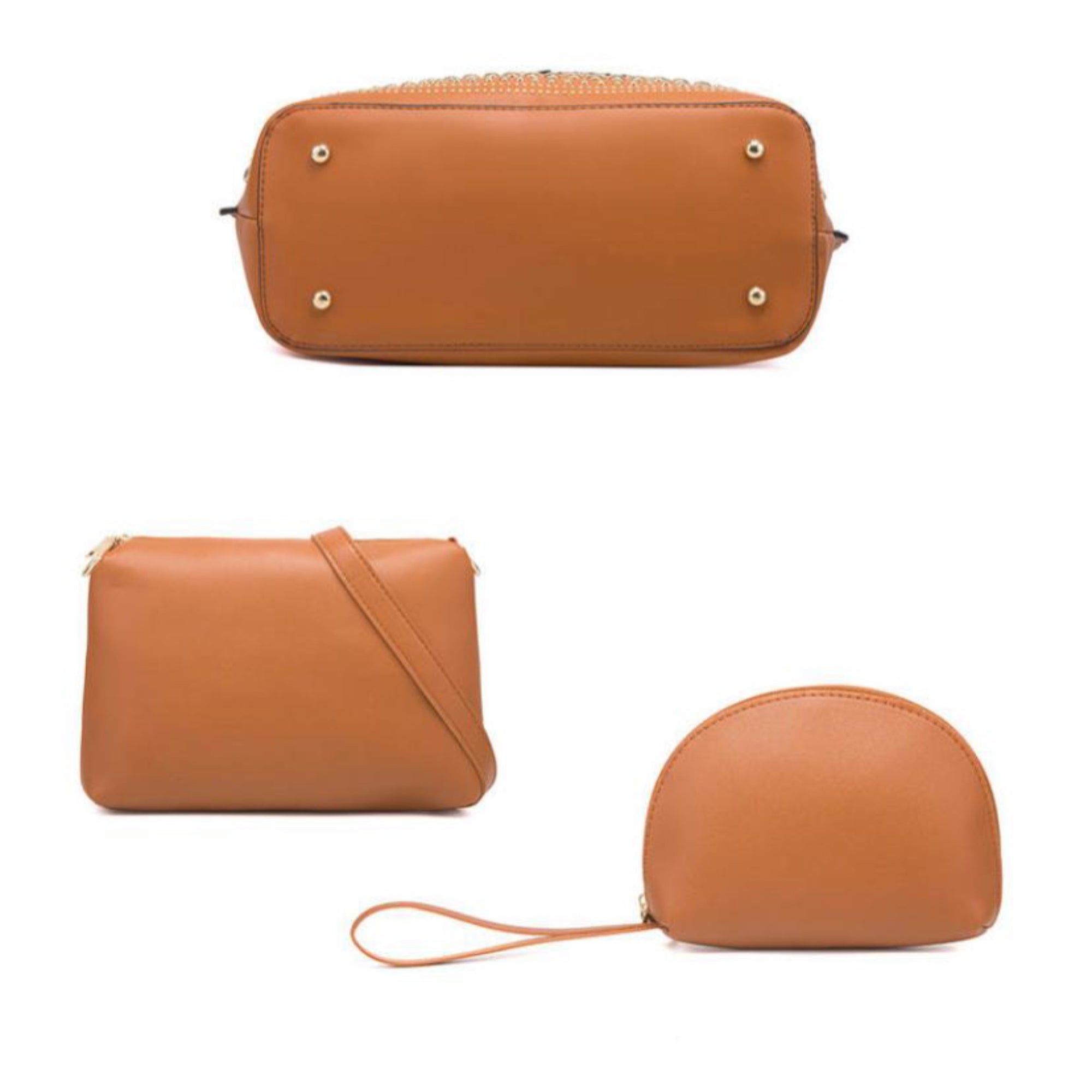 Tan 3 Piece Tyra Handbag