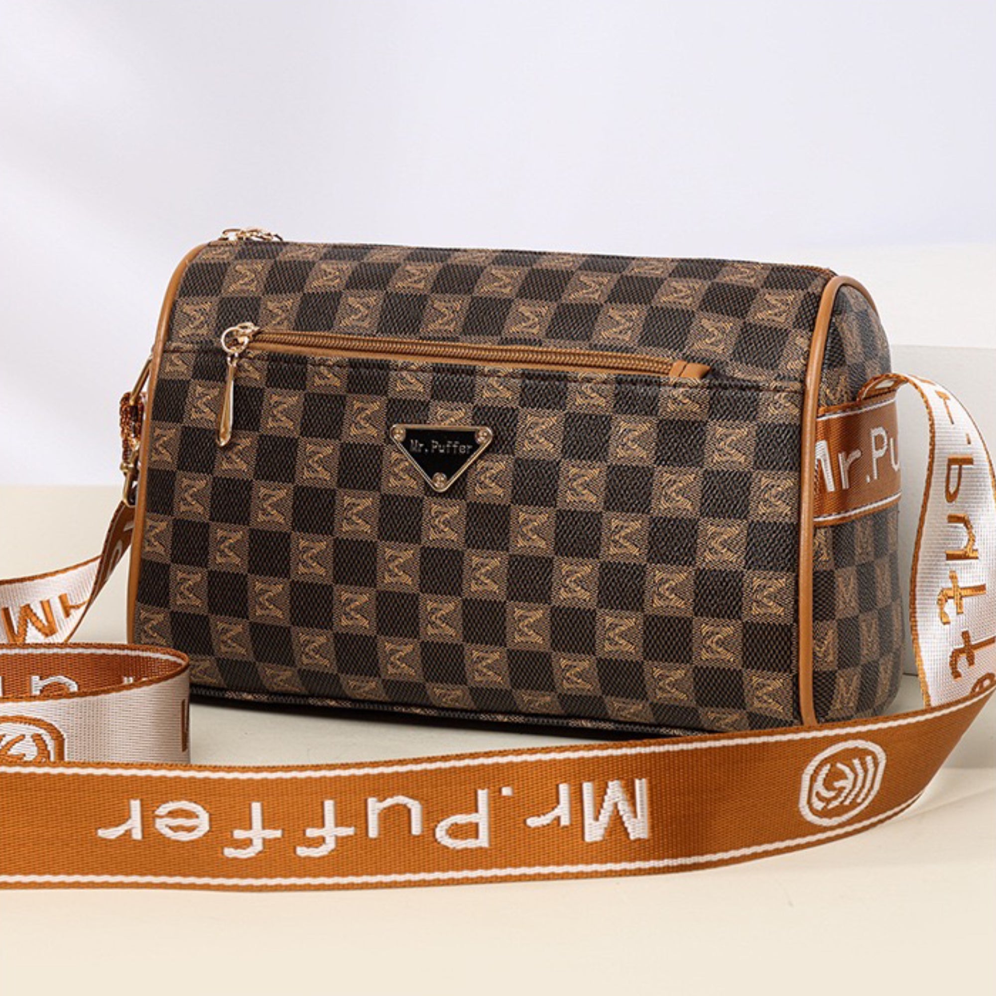 Brown Checks Mira Sling Bag