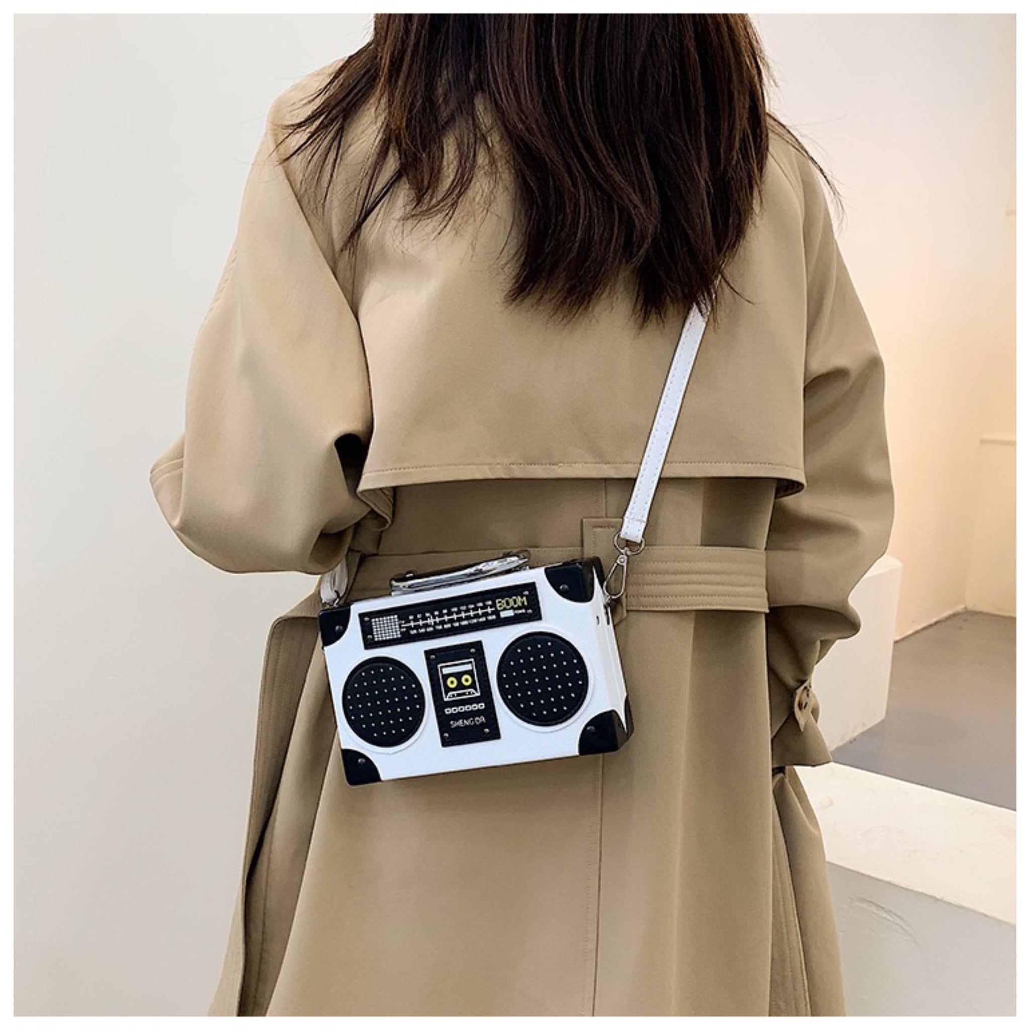 White Radio Sling Bag