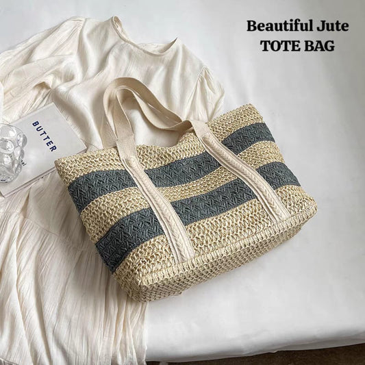 Blue Inka Jute Tote Bag