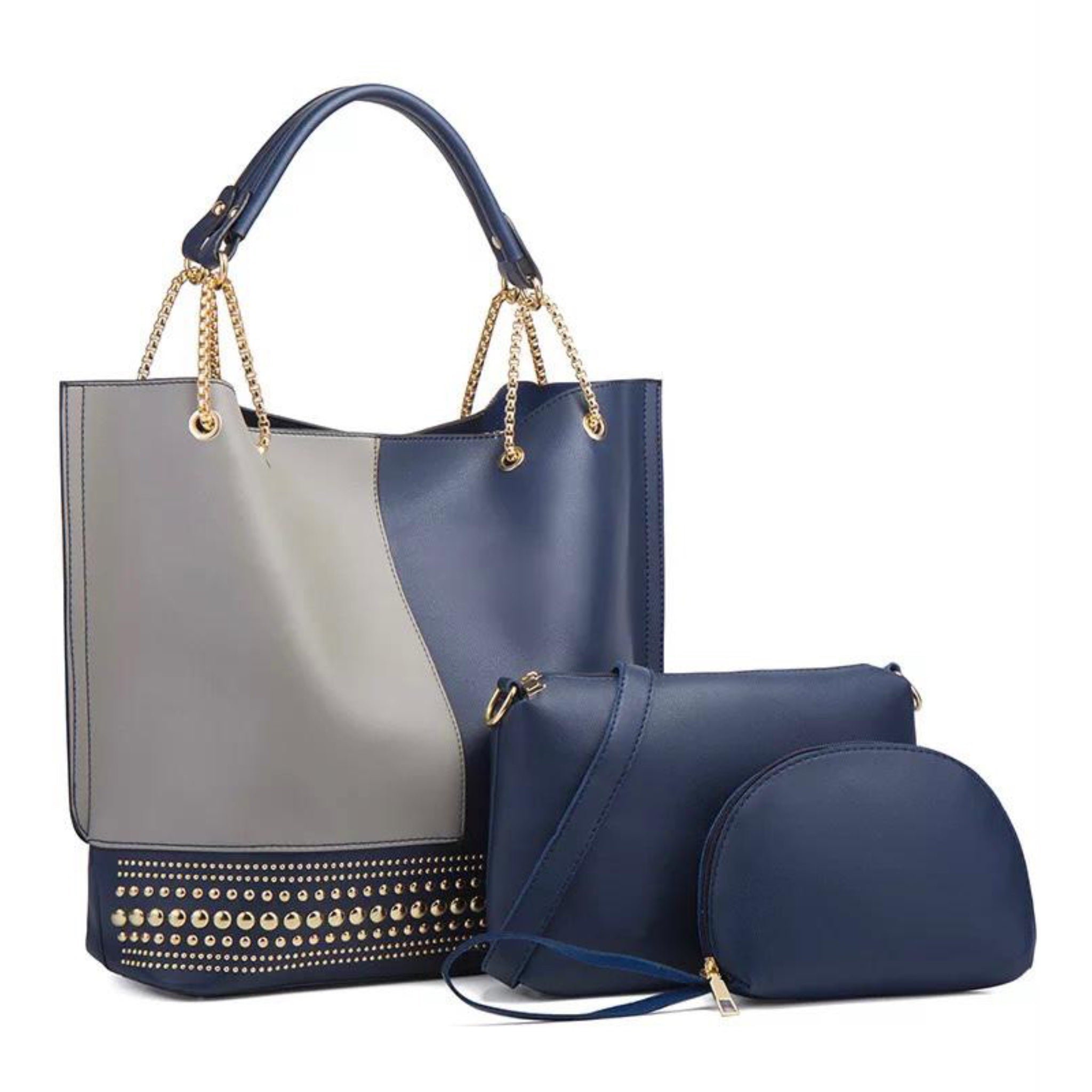 Navy Blue 3 Piece Tyra Handbag