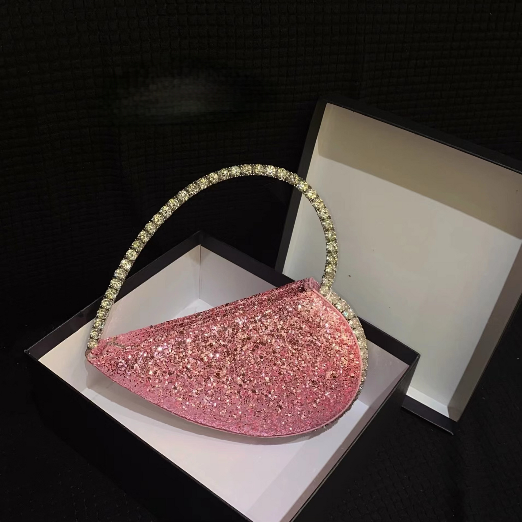 Pink Novi Heart Shape Clutch (With Box)