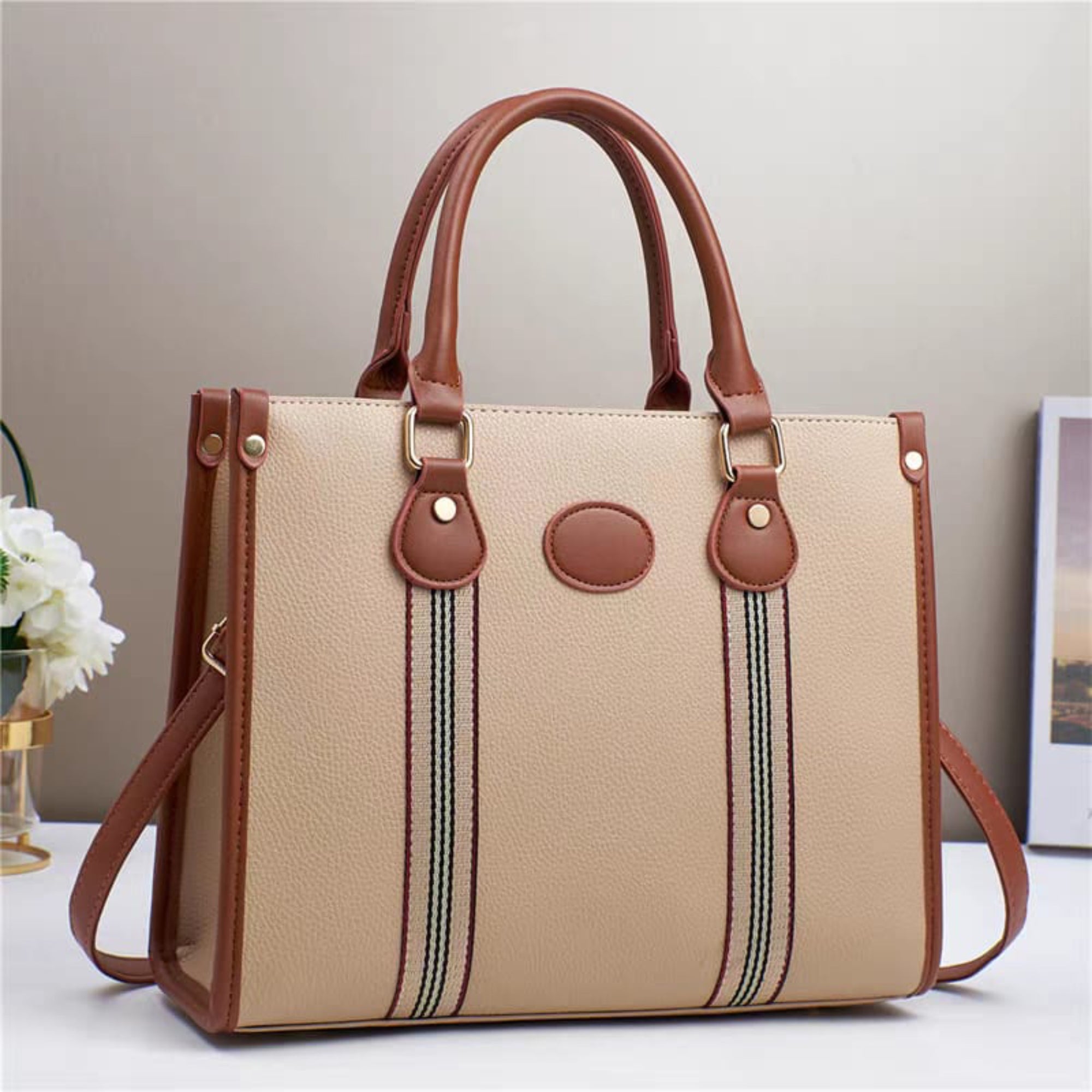 Beige Pino Tote Handbag