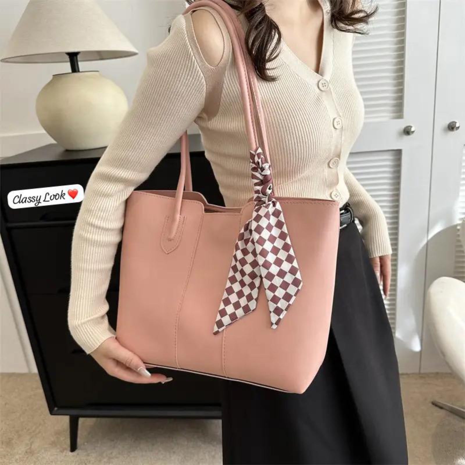 Pink Zina Tote Bag