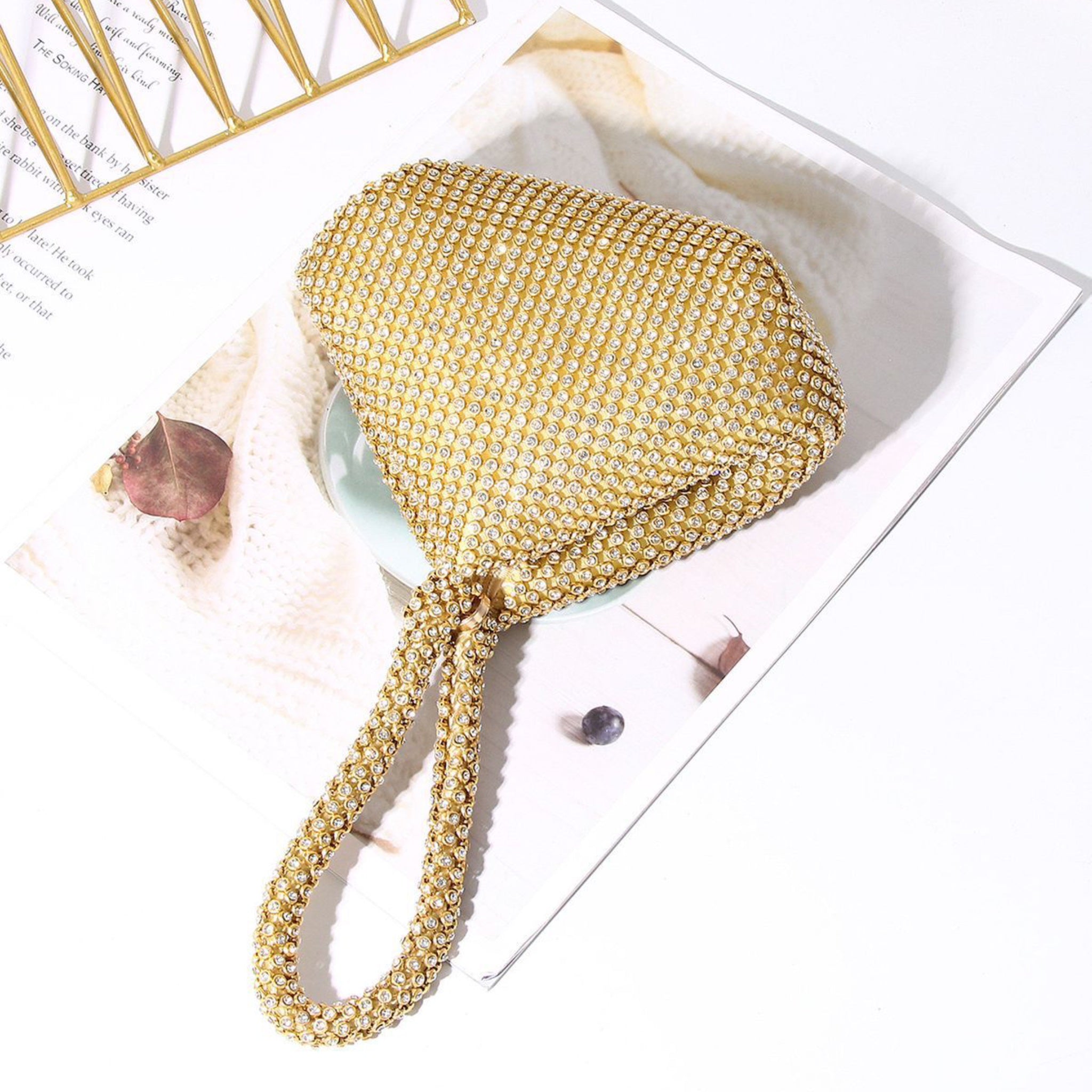 Gold EcoGlam Diamond Sling Bag