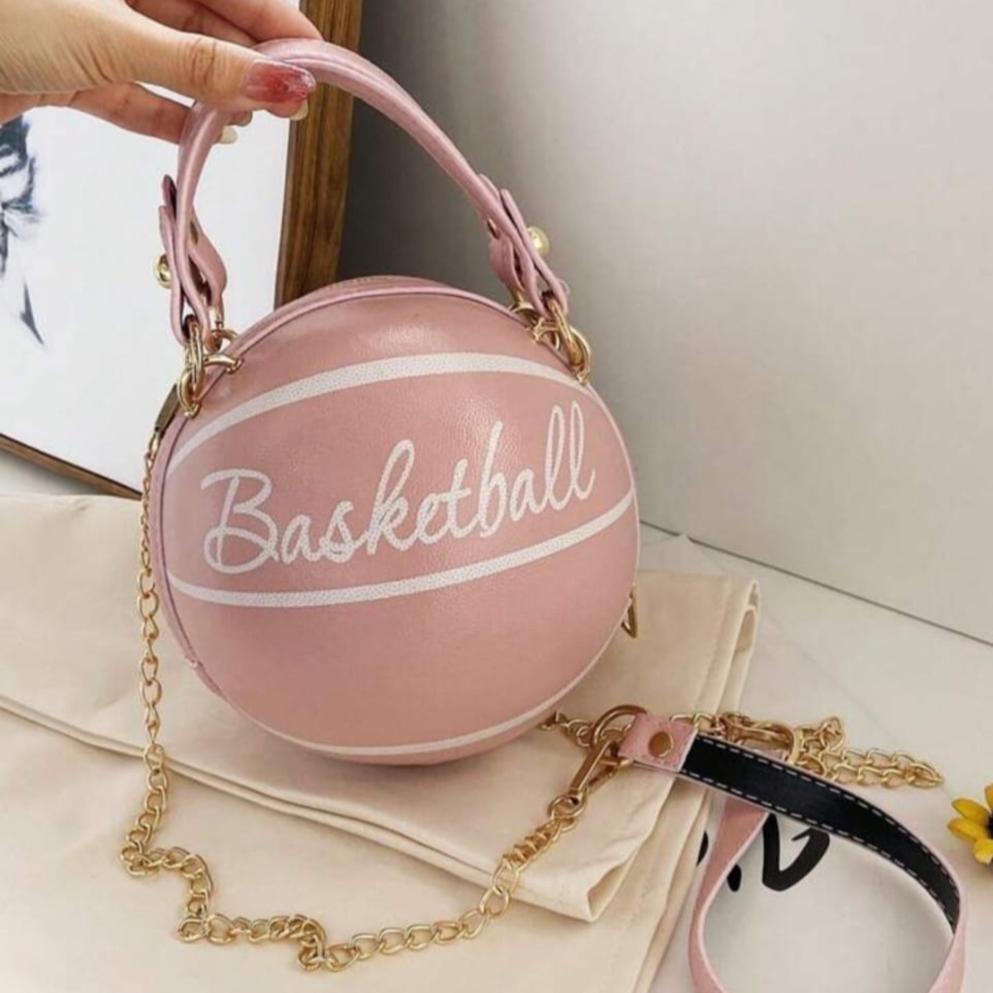 Pink Basketball Sling Bag