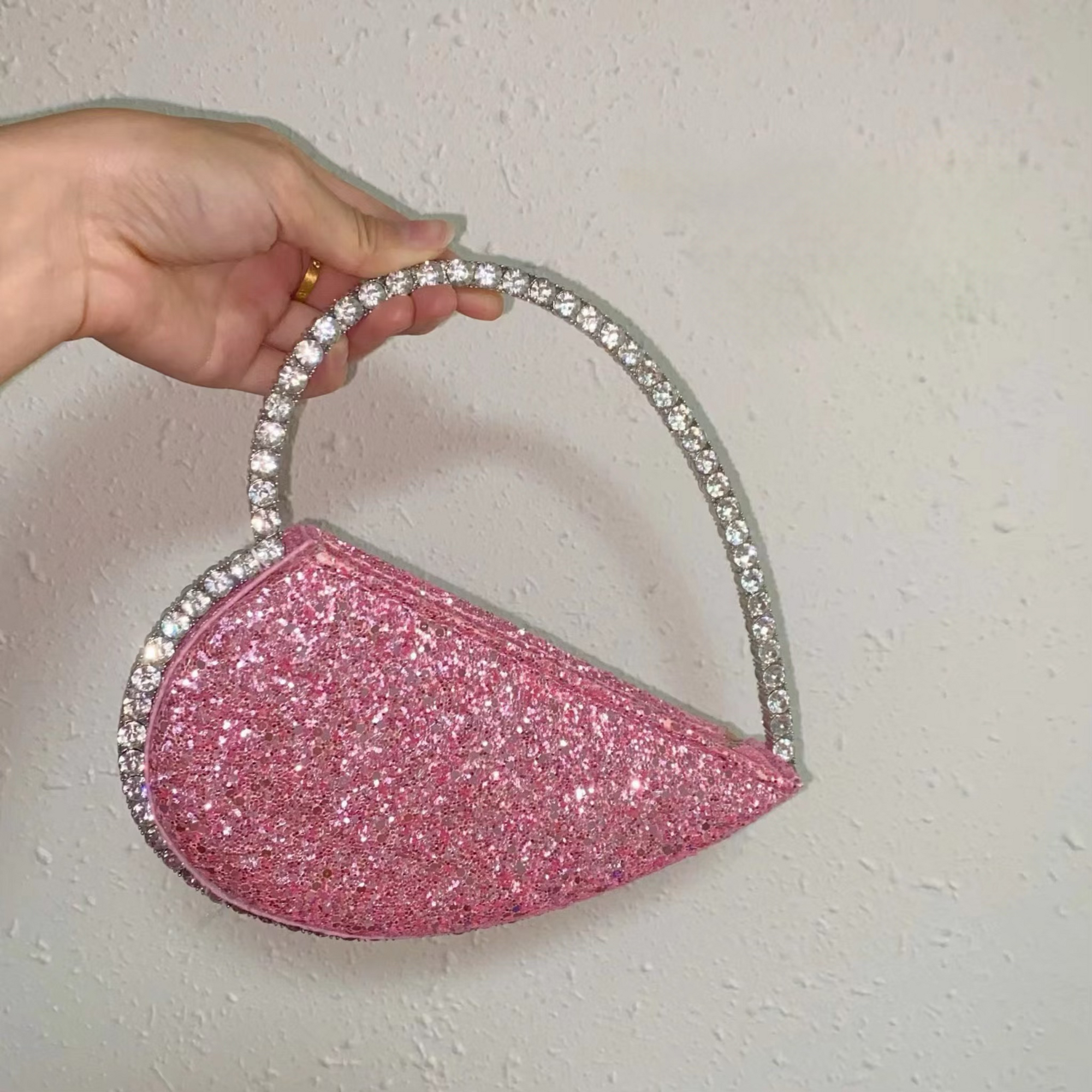 Pink Novi Heart Shape Clutch (With Box)