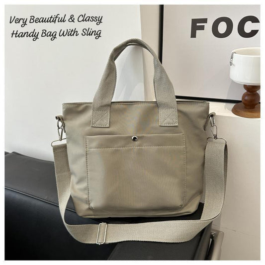 Grey Nori Canvas Shoulder Bag