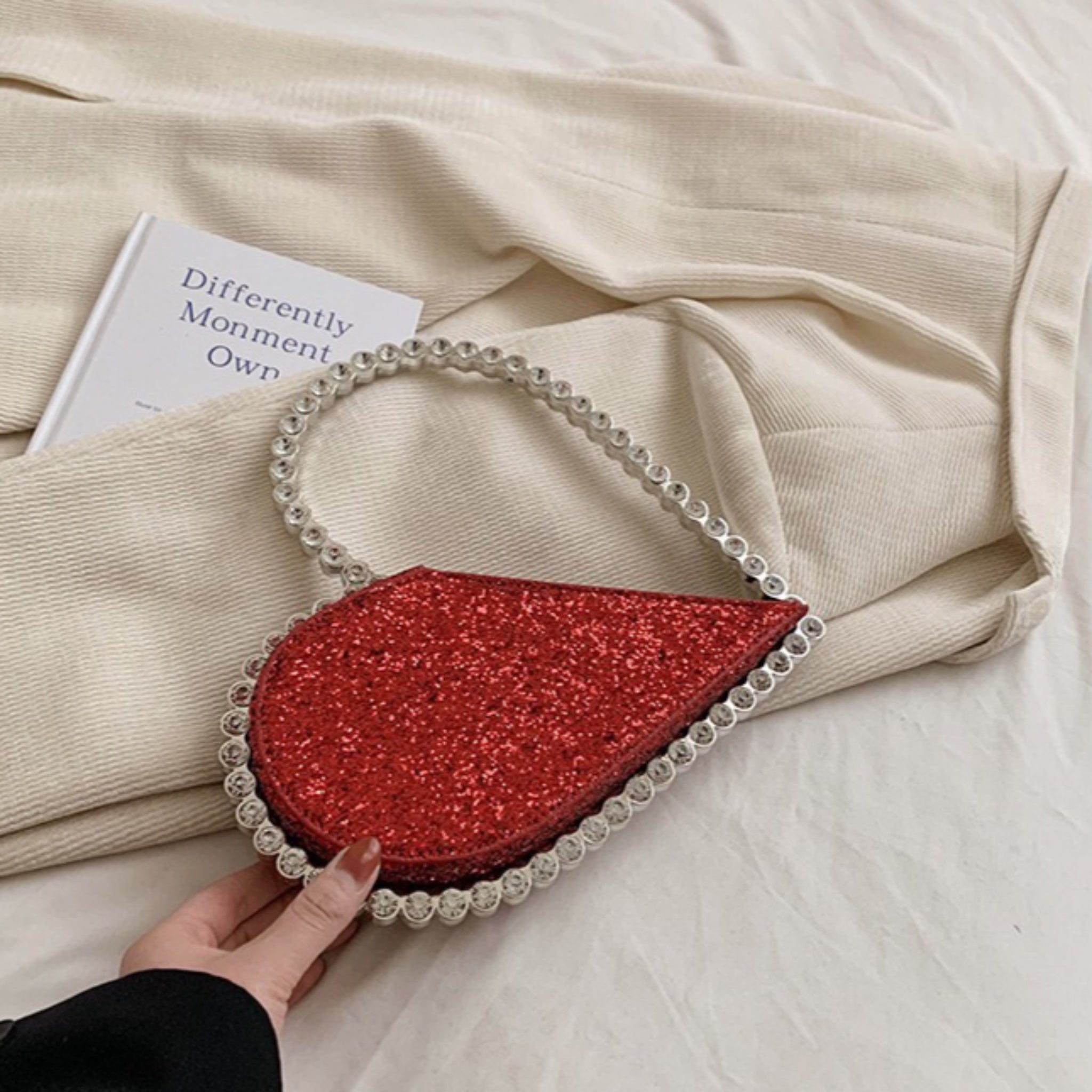 Red Novi Heart Shape Clutch (With Box)