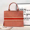 Orange Checks Ovi Canvas Tote Bag