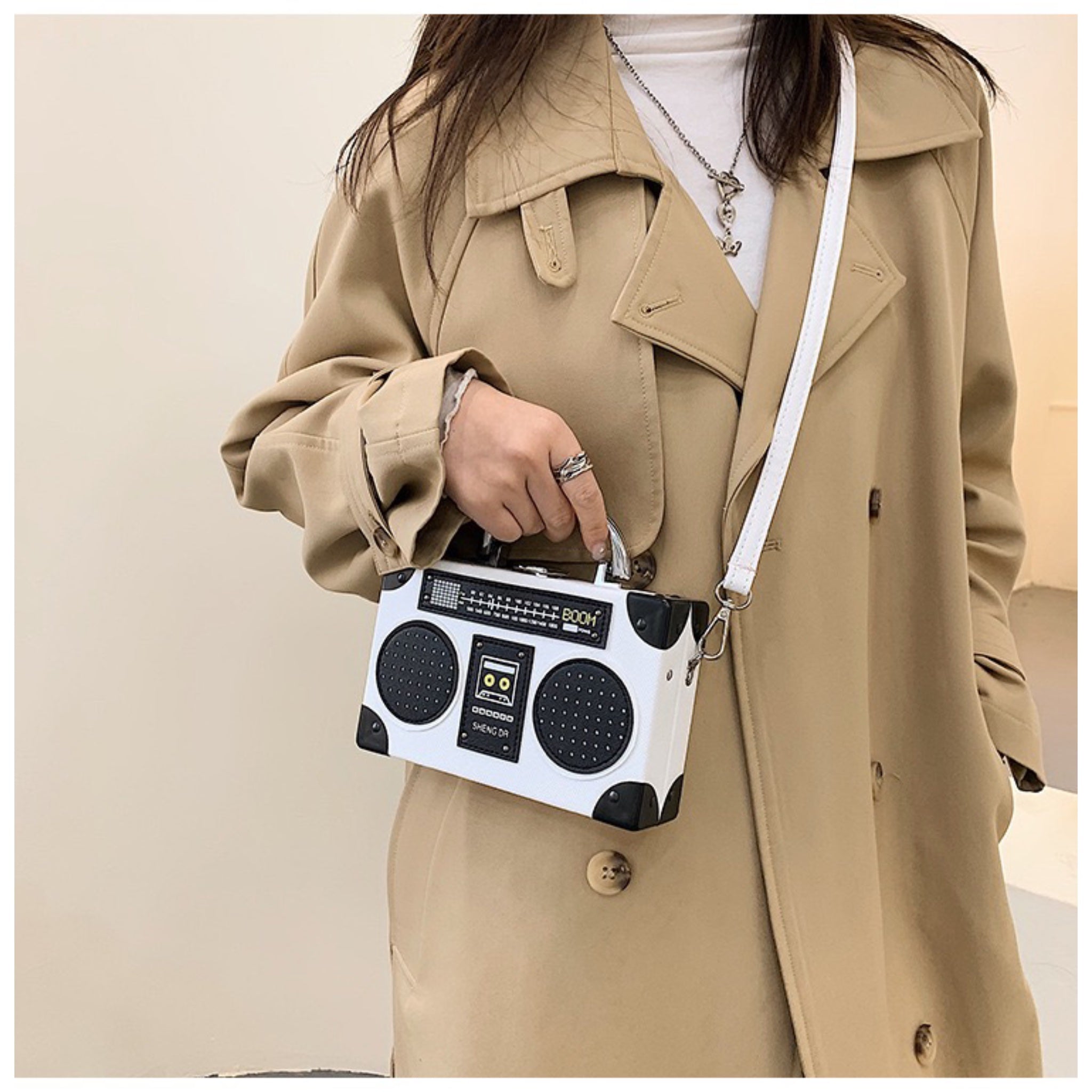 White Radio Sling Bag