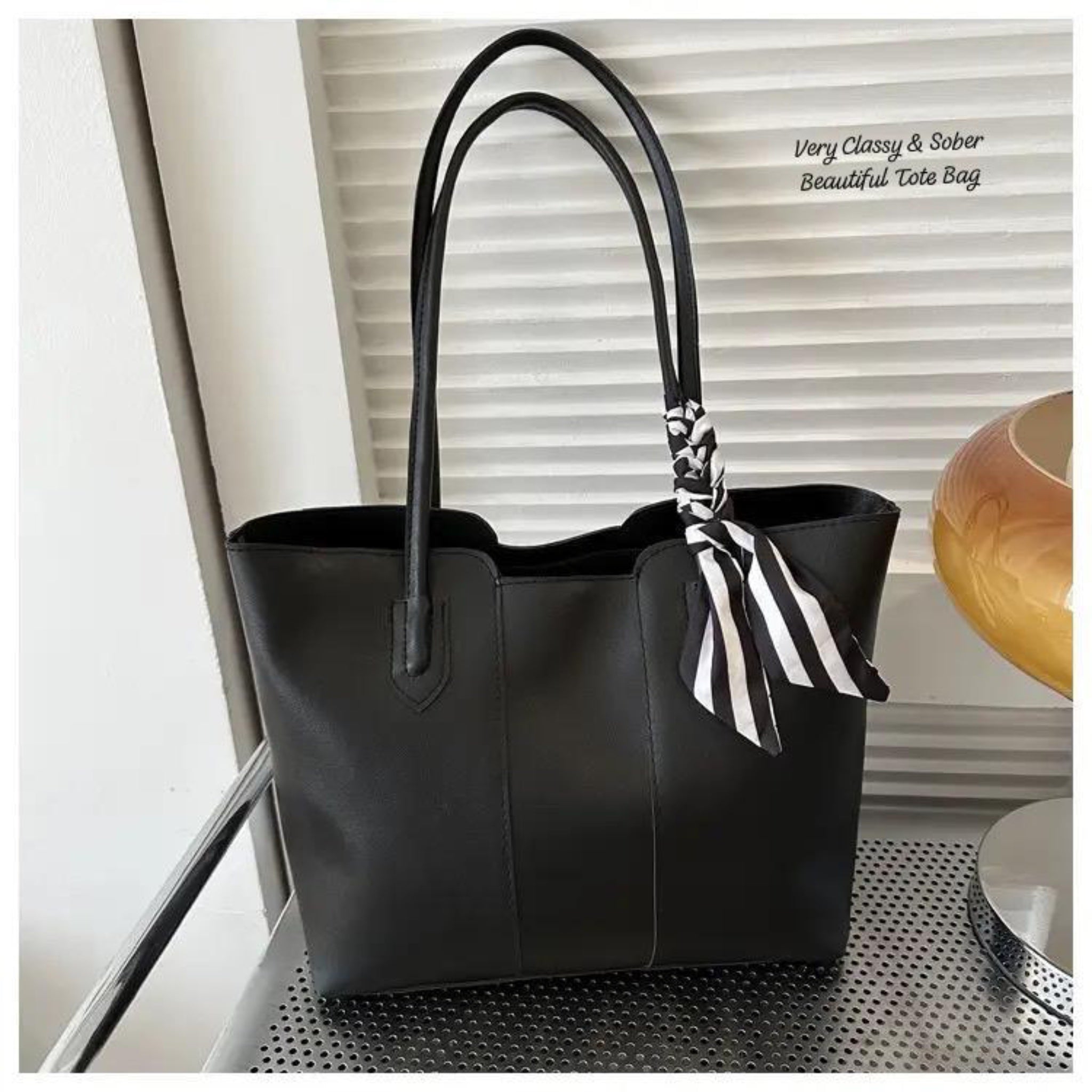 Black Zina Tote Bag