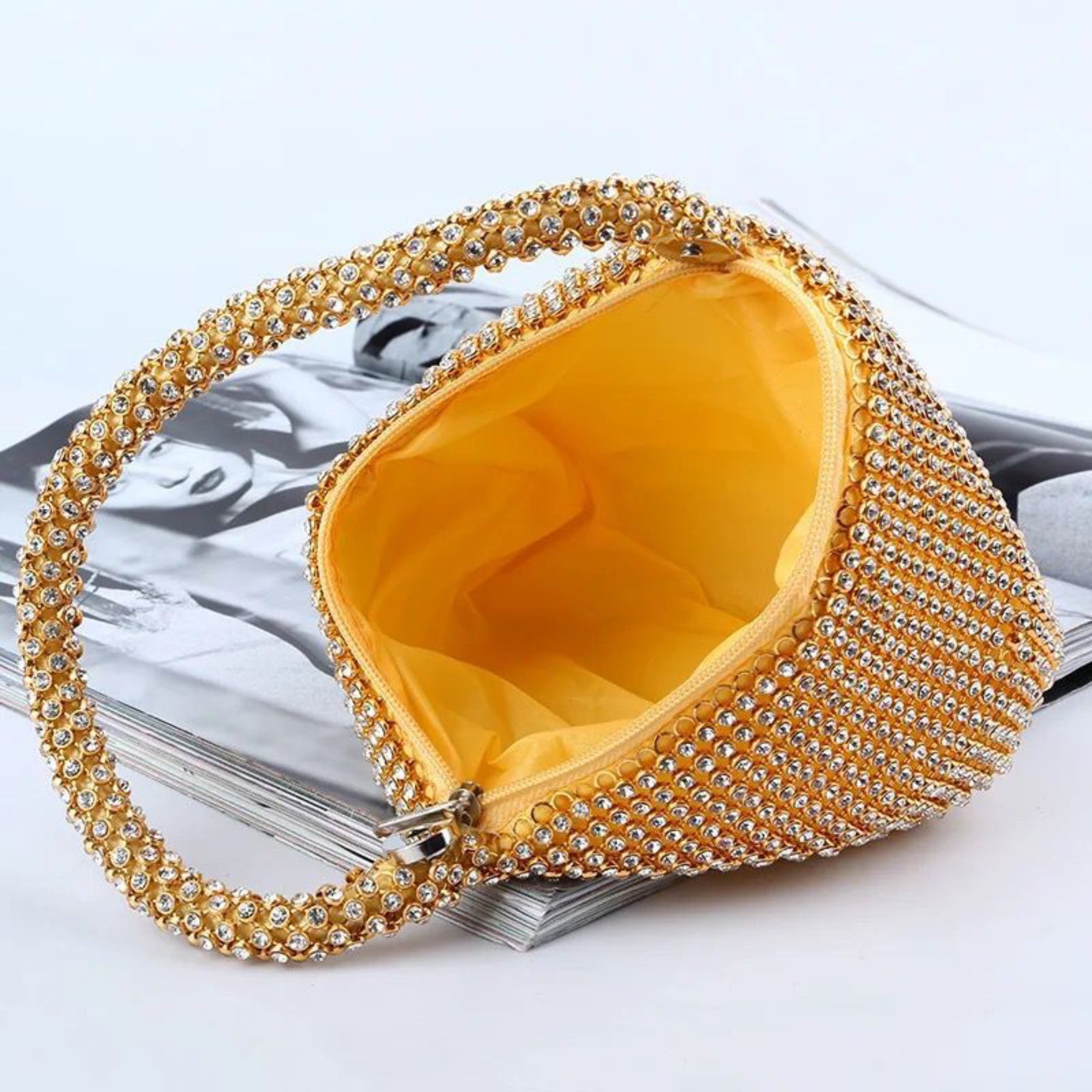 Gold EcoGlam Diamond Sling Bag