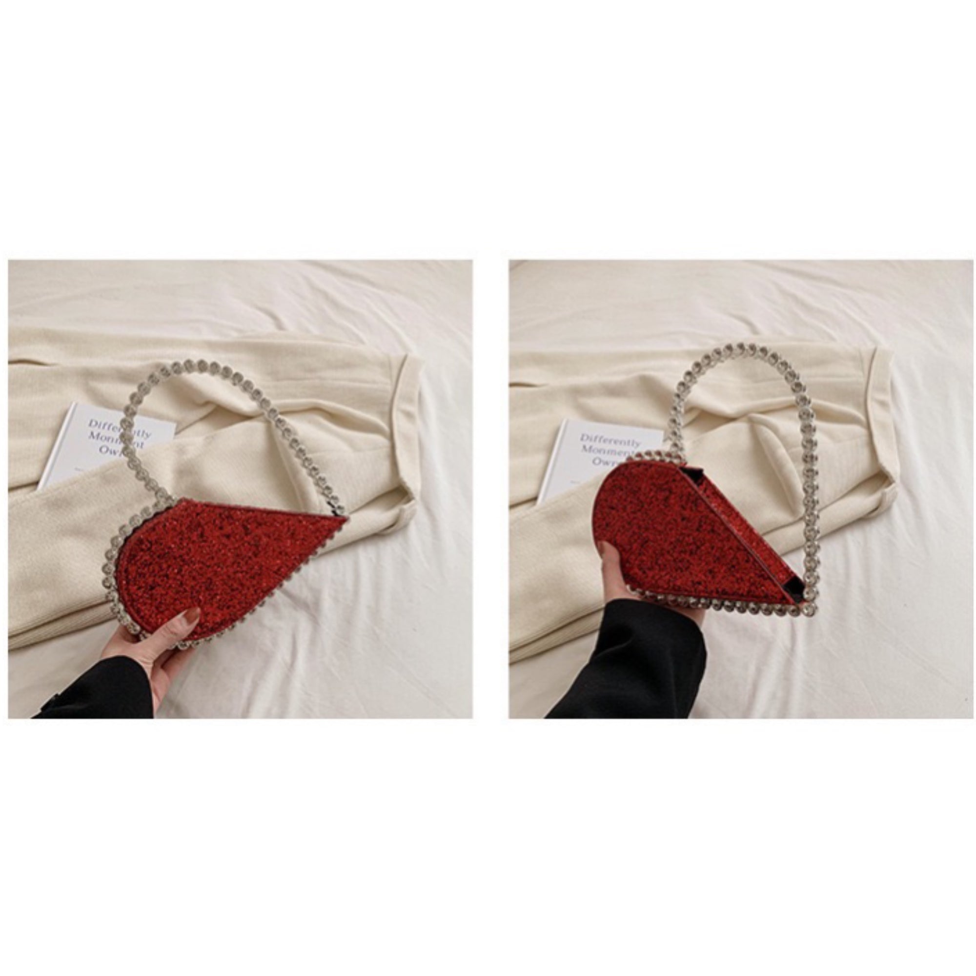 Red Novi Heart Shape Clutch (With Box)