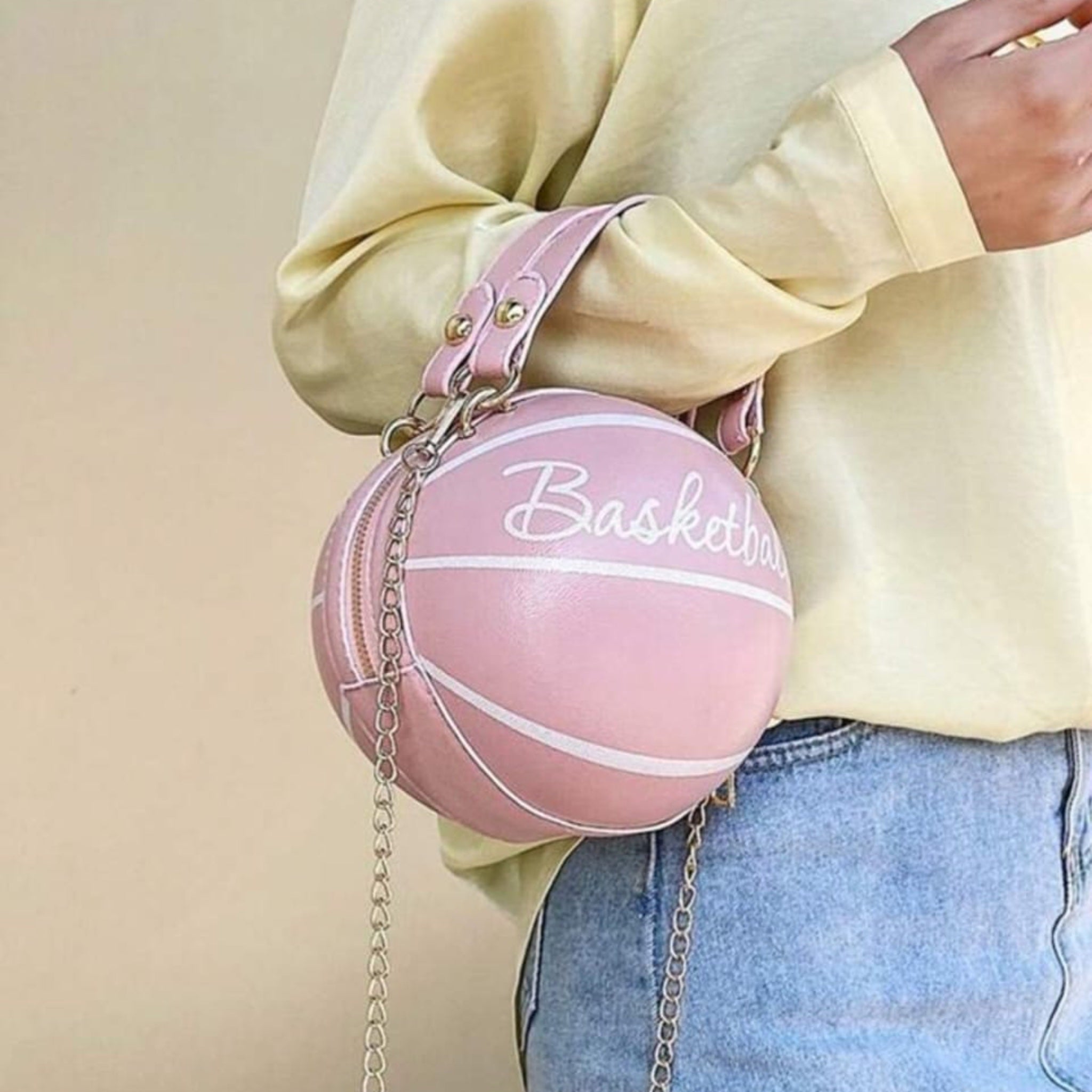 Pink Basketball Sling Bag