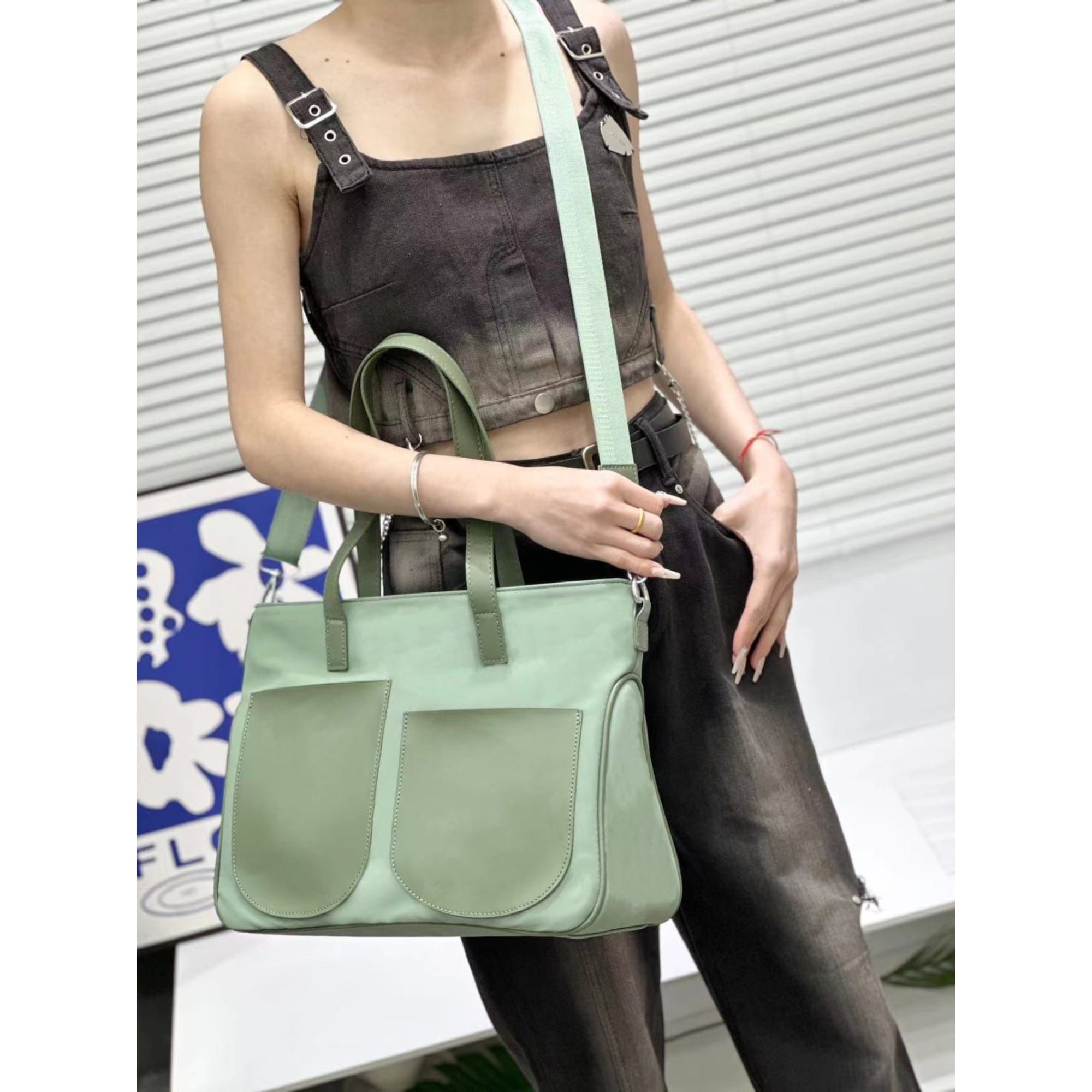 Green Sari Tote Bag