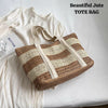 Beige Inka Jute Tote Bag