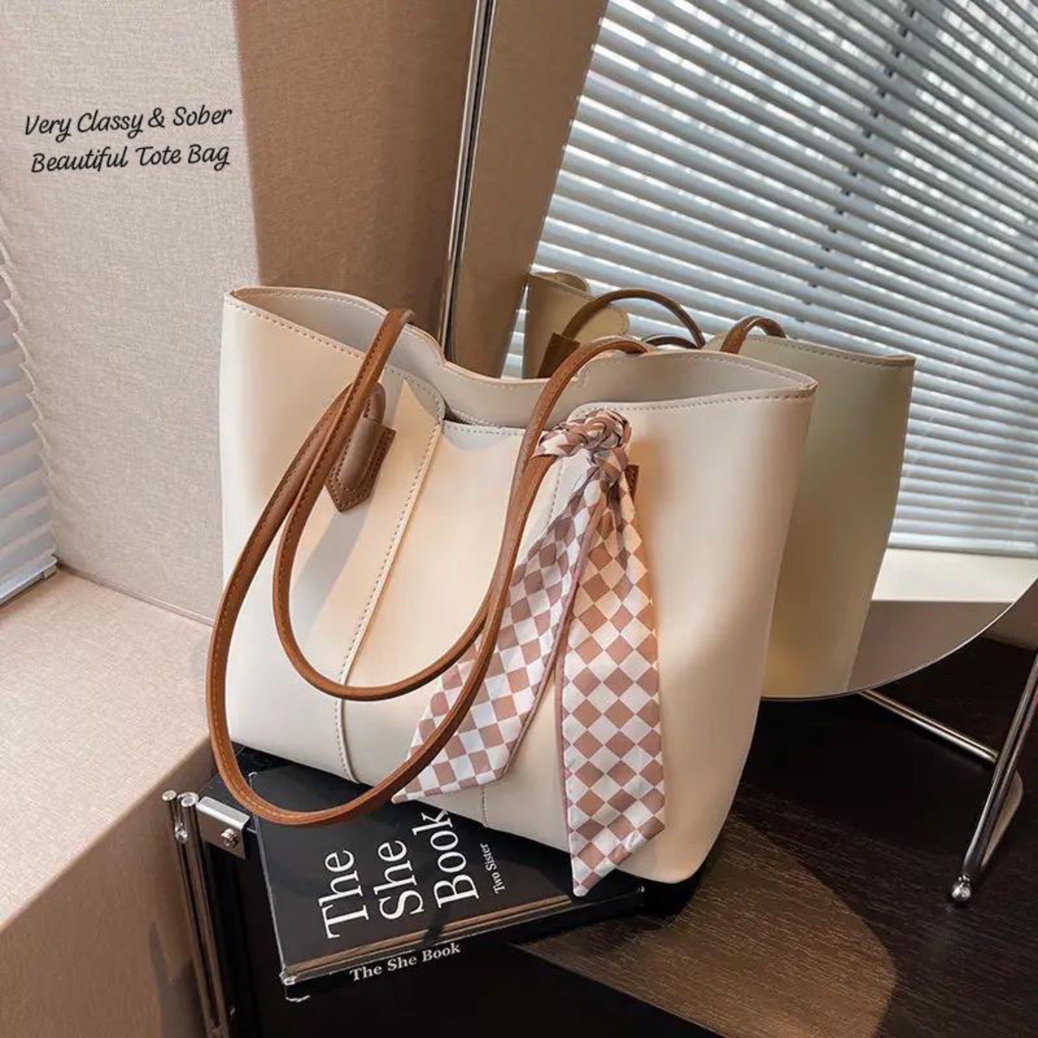 White Zina Tote Bag