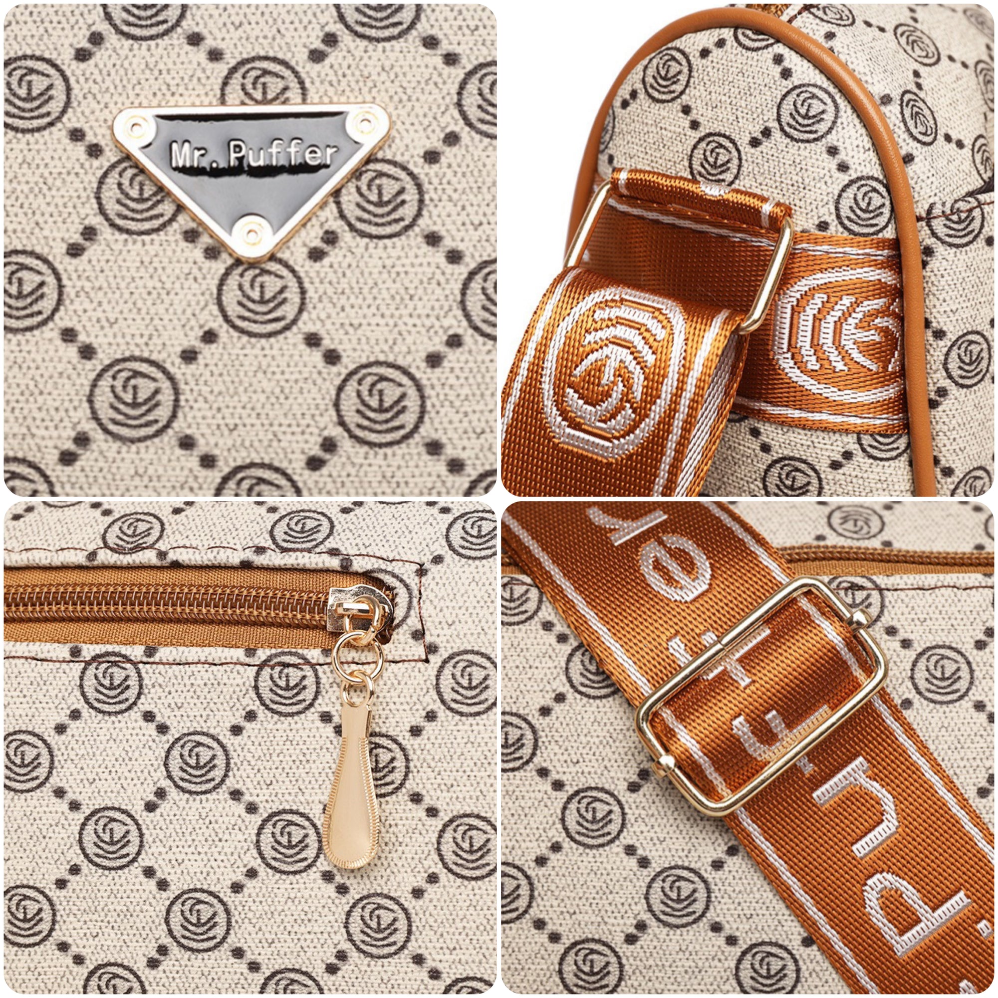 Brown MAN Print Mira Sling Bag